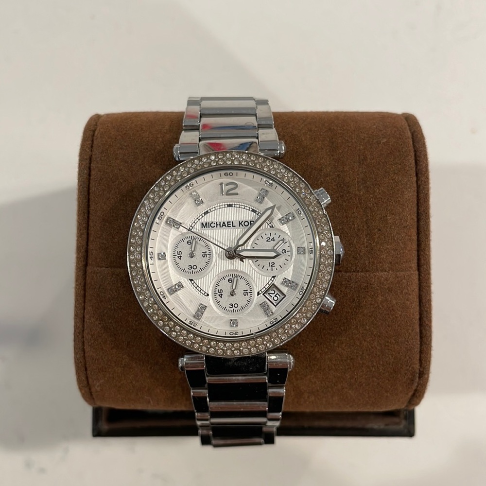 Michael Kors Parker Chronograph Silver Dial Watch